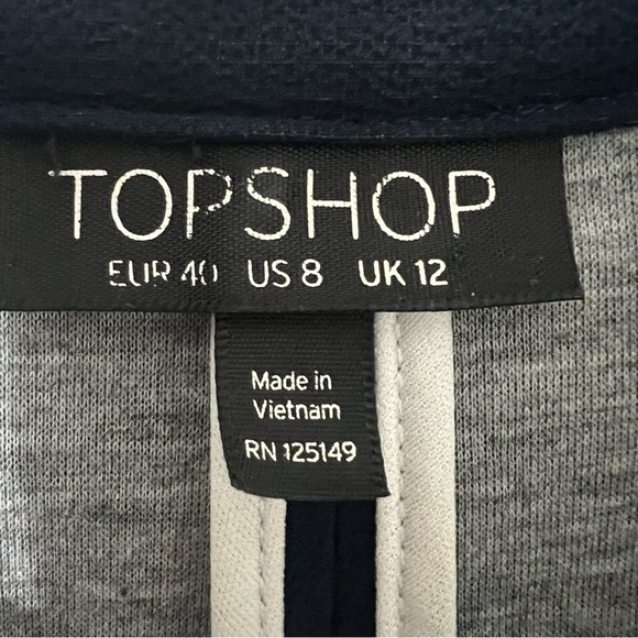 Nordstroms Top Shop Navy Blazer with white buttons and pockets size 8 - Picture 4 of 11